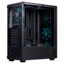Hiditec V20 Pro Caja de PC Gaming Semitorre ARGB Negro con Cristal Templado, 8 Ventiladores, Compatible ATX